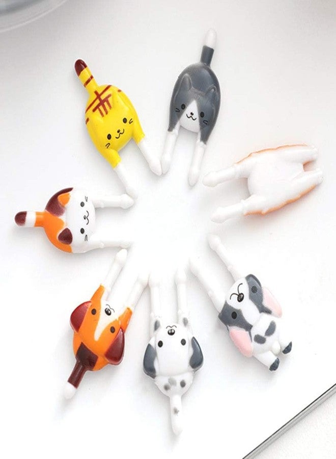 DPWOUM 7PCS Reusable safety Plastic Food Fruit Fork Picks for Kids, Cute Animals Cake Dessert Forks Mini Cartoon Puppy Dog Toothpick for Party supply - Image 4